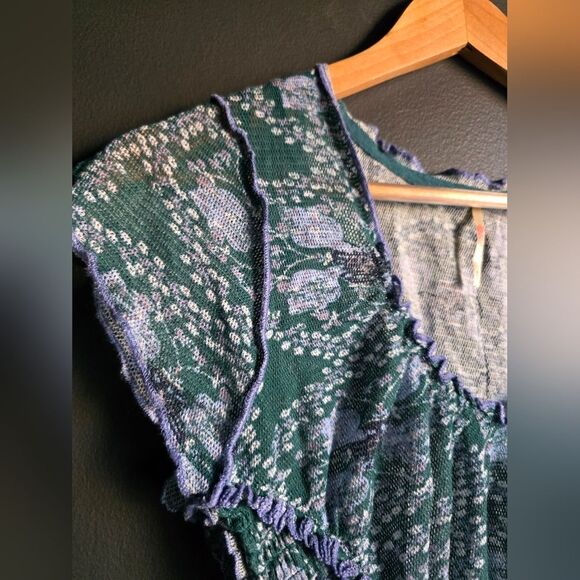 Free People Oh My Baby Tee Seagrass Combo Sz S - Picture 2 of 8